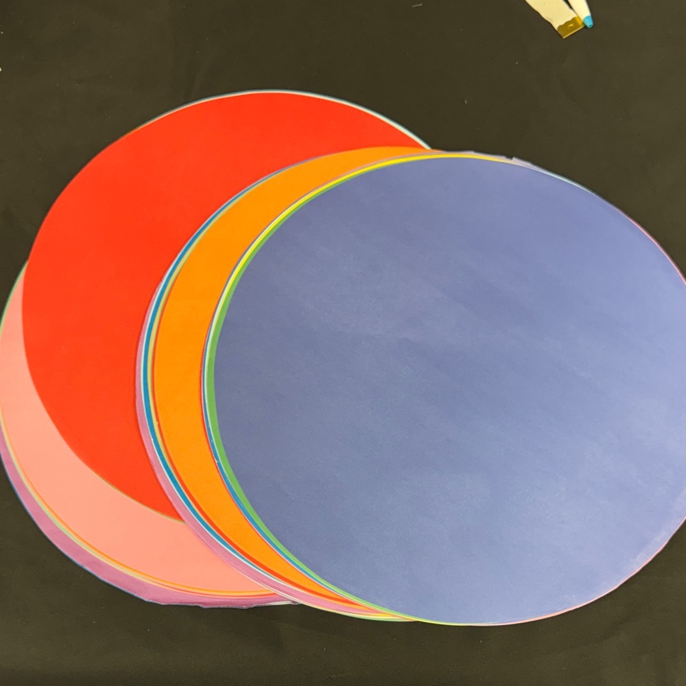 120 Piece Colorful Round Paper Set 12 inch round paper sheets party decor
